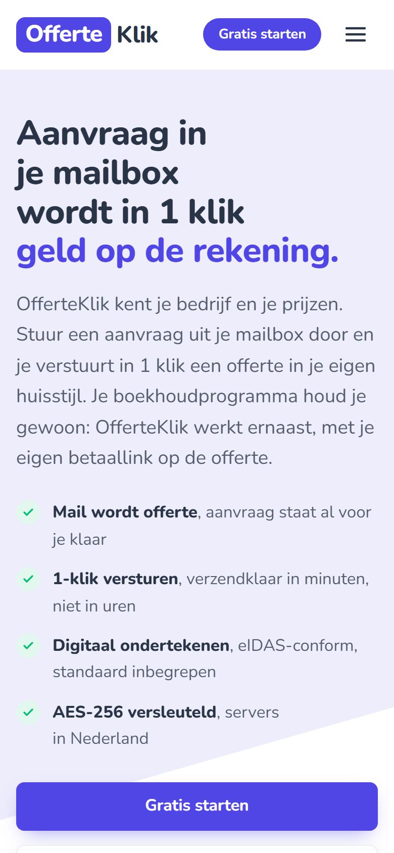 OfferteKlik op een telefoon
