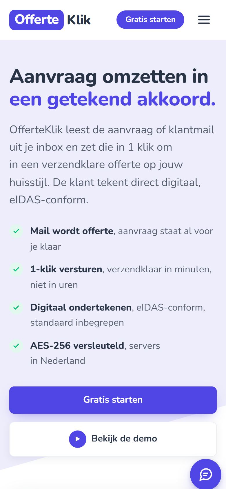 OfferteKlik op een telefoon