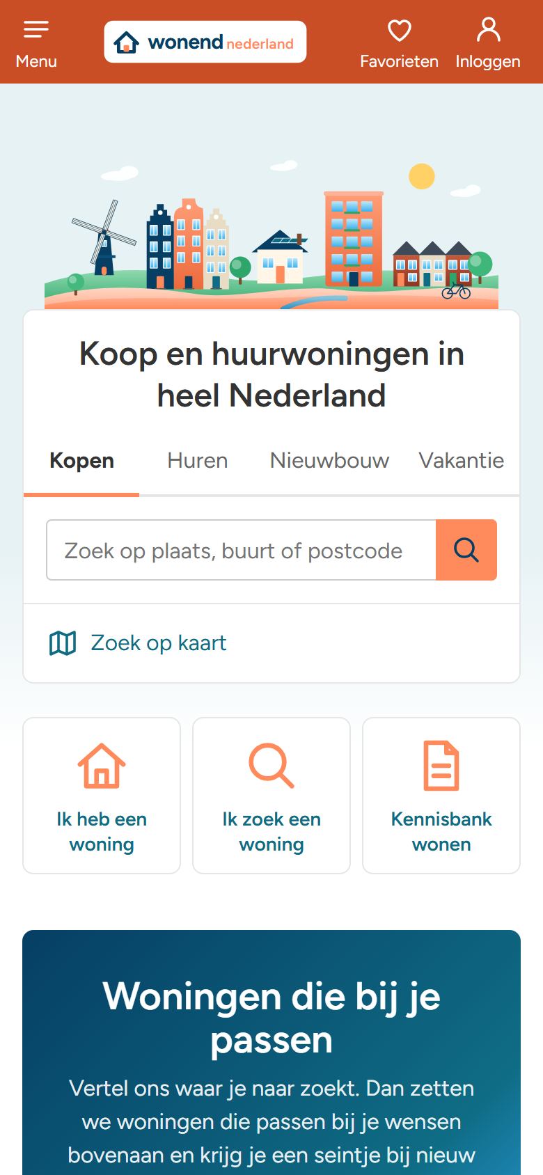 Wonend Nederland op een telefoon