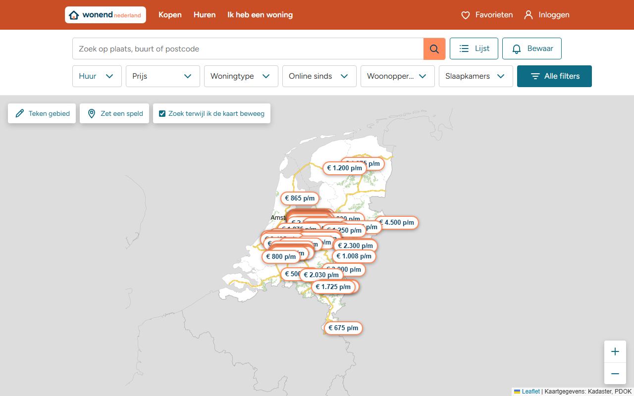 wonendnederland.nl/huurwoningen/kaart/