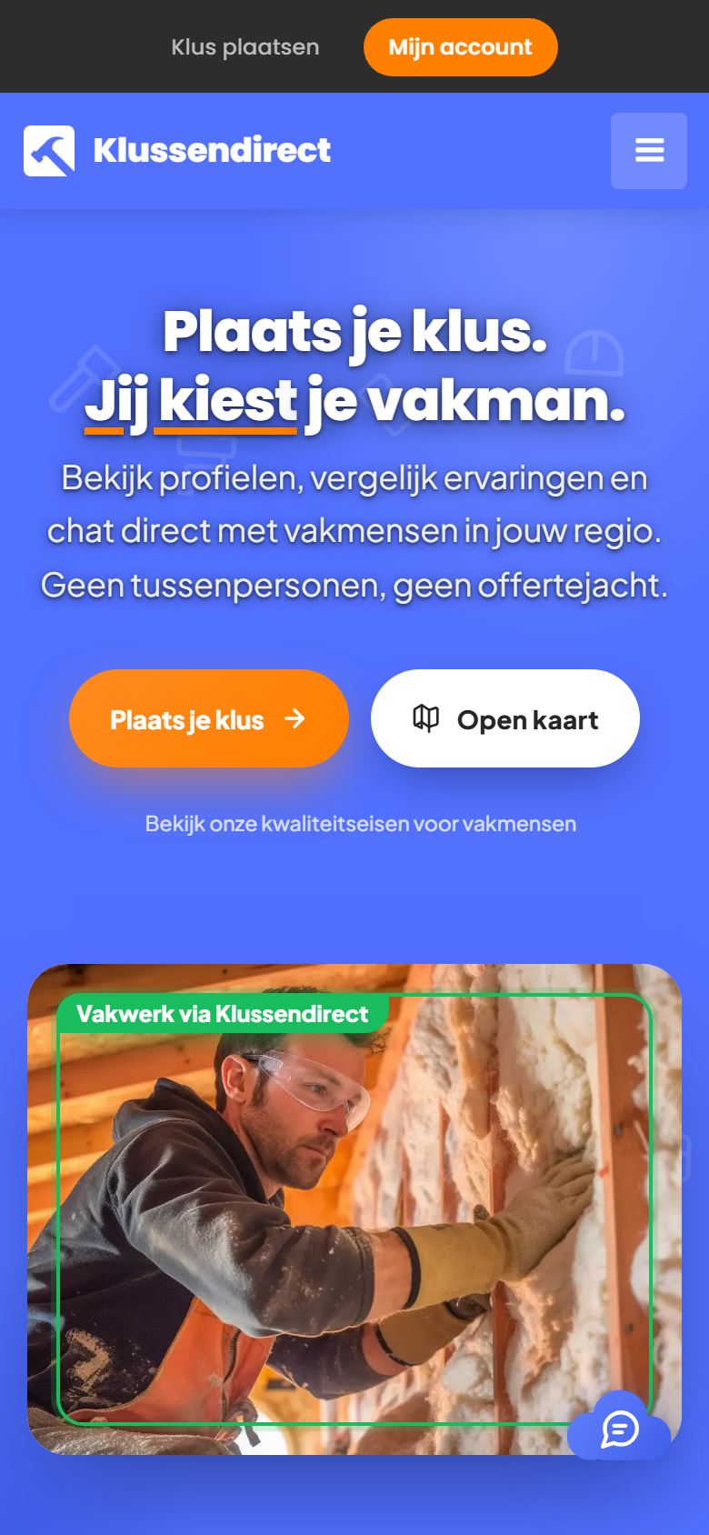 Klussendirect op een telefoon