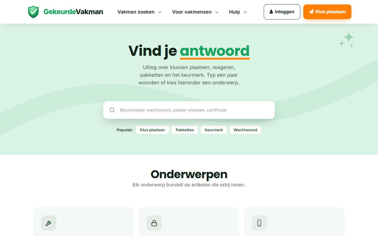 gekeurdevakman.nl/help-centrum/