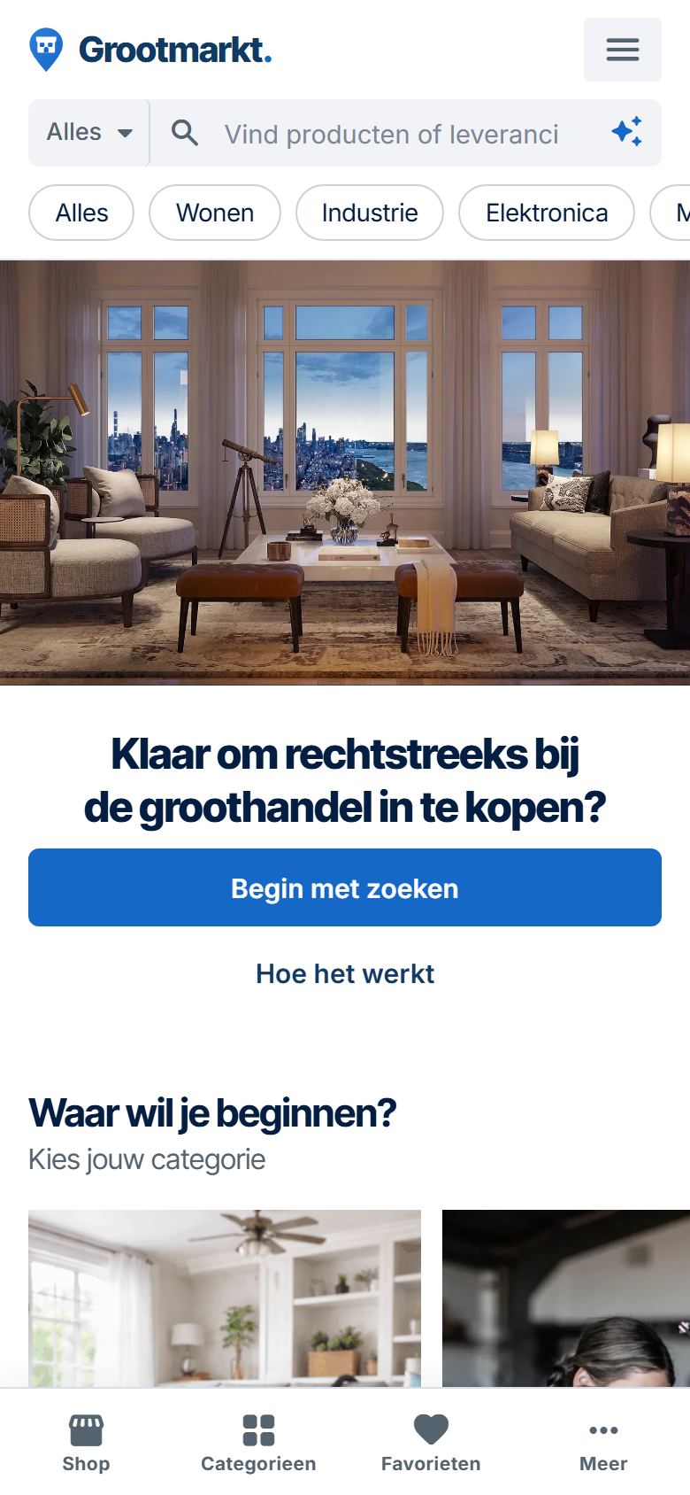 Grootmarkt op een telefoon