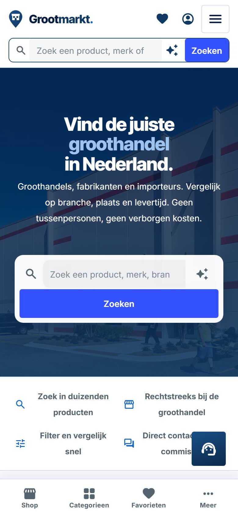Grootmarkt op een telefoon